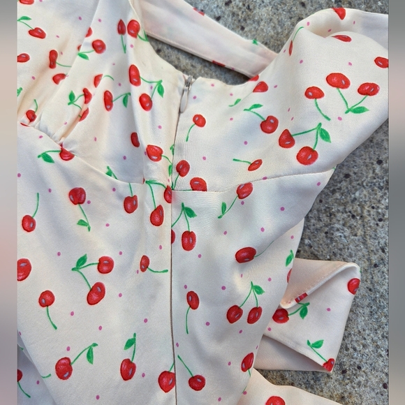 Cherry Zara satin mini dress. Size S - Picture 10 of 13